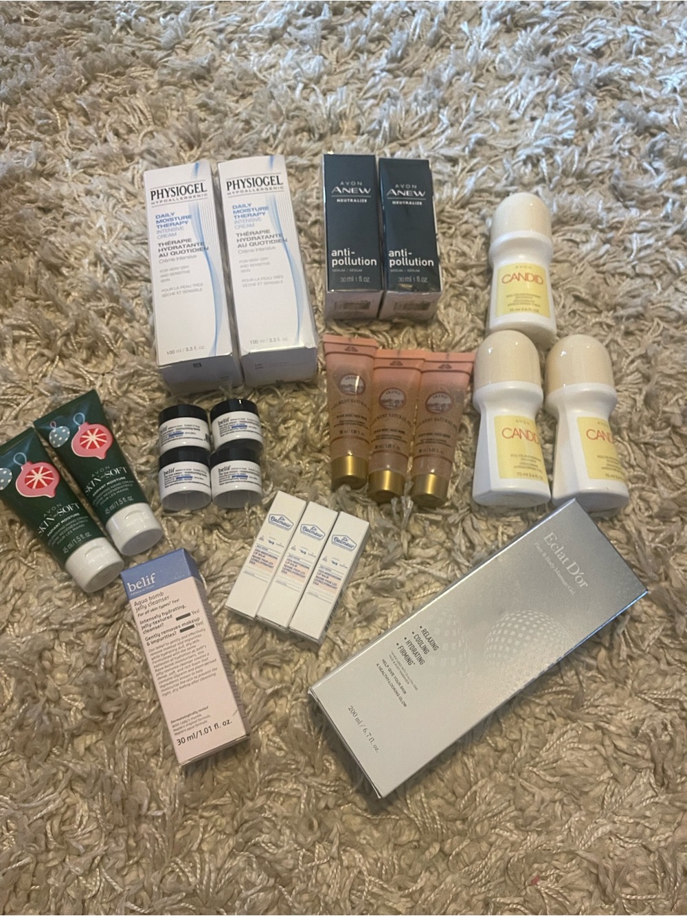 Avon Anew Anti-Pollution Serum & Mixed Skincare Lot — White, Cream, Green, Pink